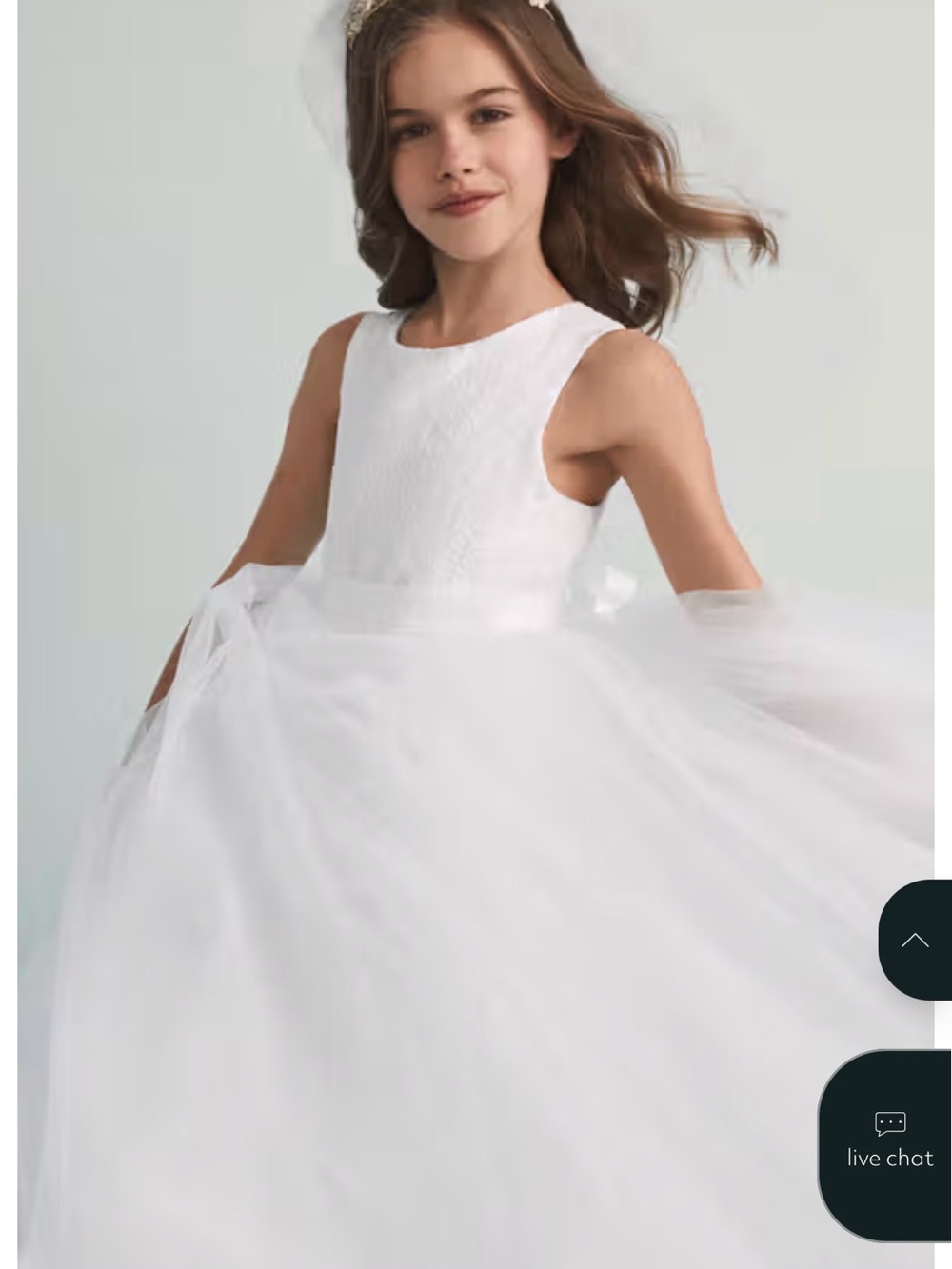 Girls Ball Gown Flower Girl Dress Lace & Tulle - Picture 14 of 16